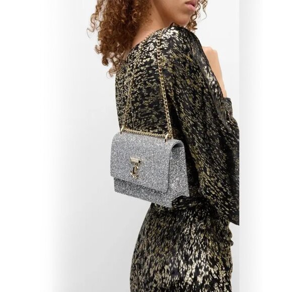 JIMMY CHOO Bohemia Glitter Embellished Shoulder Bag - Black - Picture 4 of 11